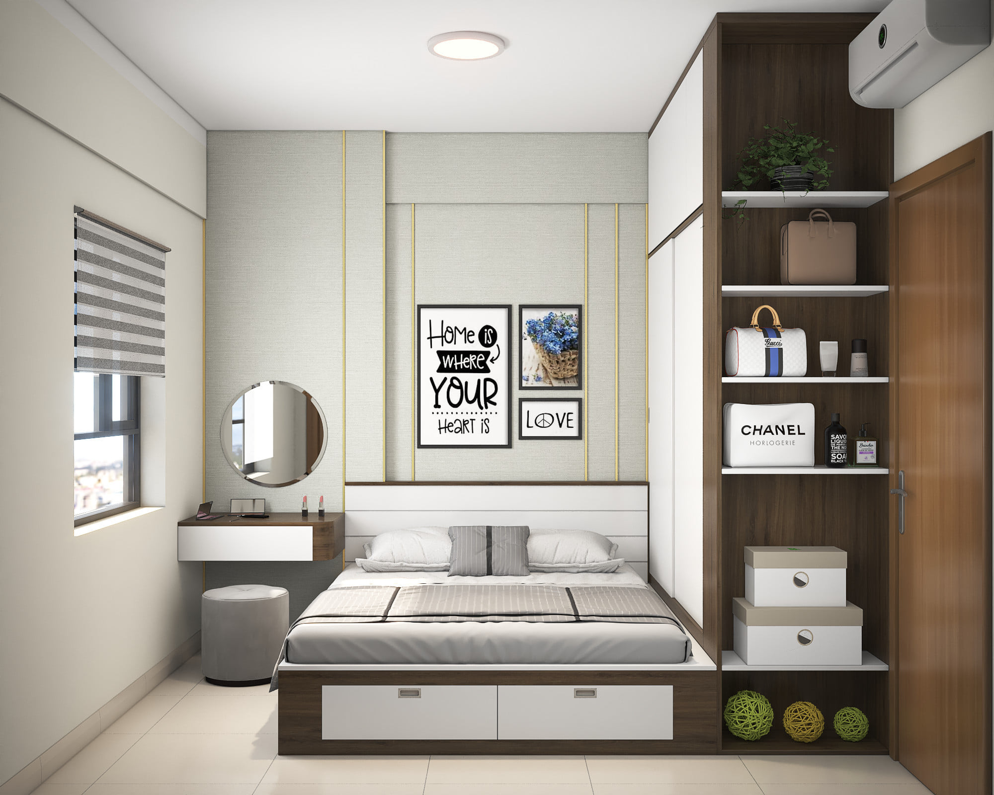 Giường kết hợp tủ quần áo cho người lớn